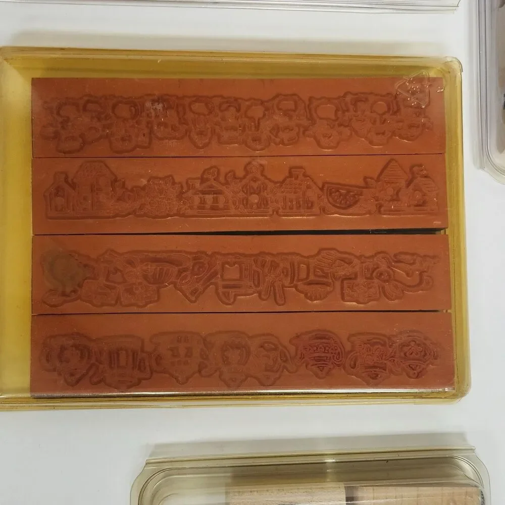 Stampin Up Wood Mounted Rubber Stamps Lot 6 Sets Vintage Celestial Floral Craft